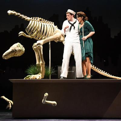 Sam Ludwig (Ozzie) and Rachel Zampelli (Claire De Loone) in Olney Theatre Center's production of ON THE TOWN. (Photo: Stan Barouh)