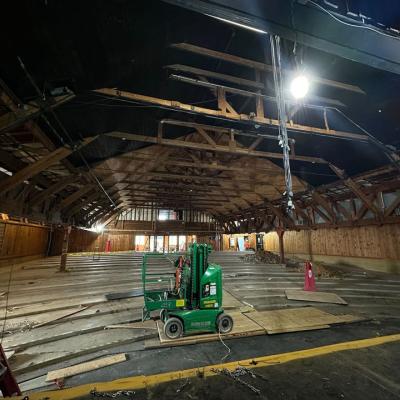 Stage view look at construction on the 1938 Original Theatre.