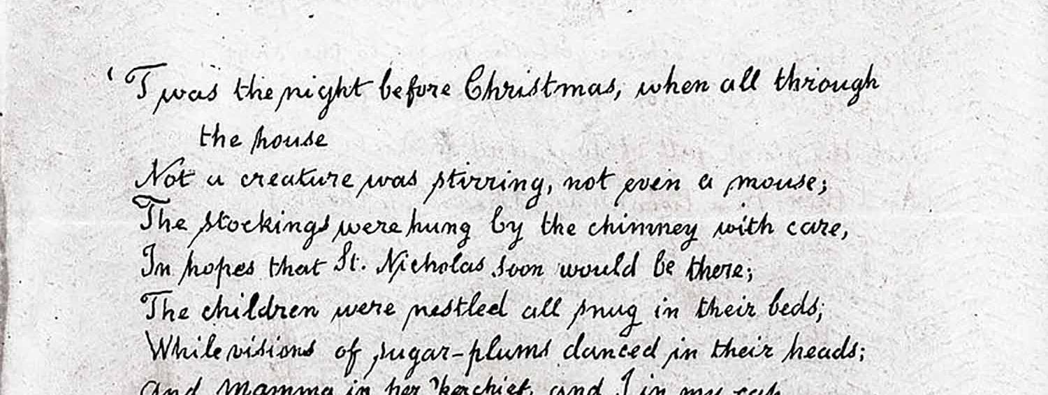 A photo of the poem, "A Visit from St. Nicholas"