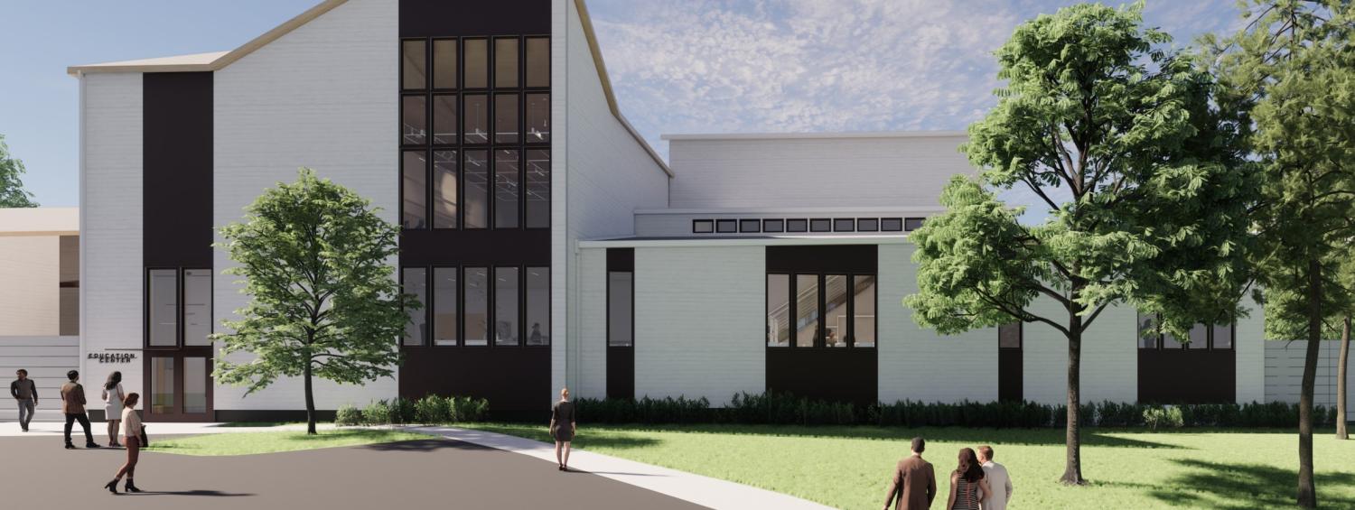 Rendering of the outside of the Makers' Center