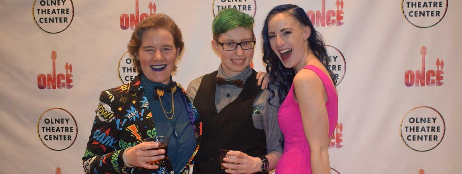 A photo of Kaitlyn Sapp, Theo Adelberg, and Lacey Jo Sloat at ONCE Opening Night 